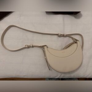 Cream Crescent Crossbody Bag